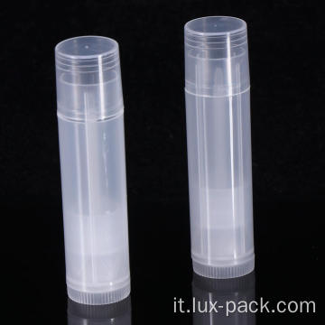 Tubo di balsamo per labbra per contenitore in plastica trasparente vuoto